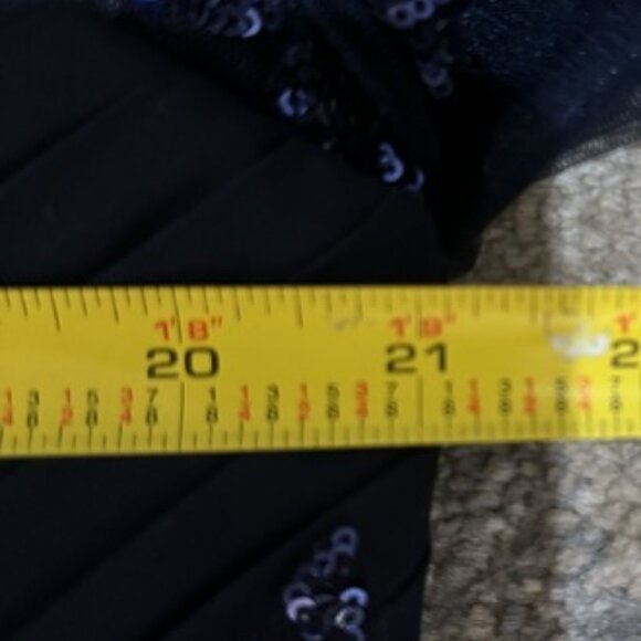 Women's Plus Evening Gown Sequined Lace Dress 20W Navy Blue Ruched Slimming 2XL - Picture 12 of 16